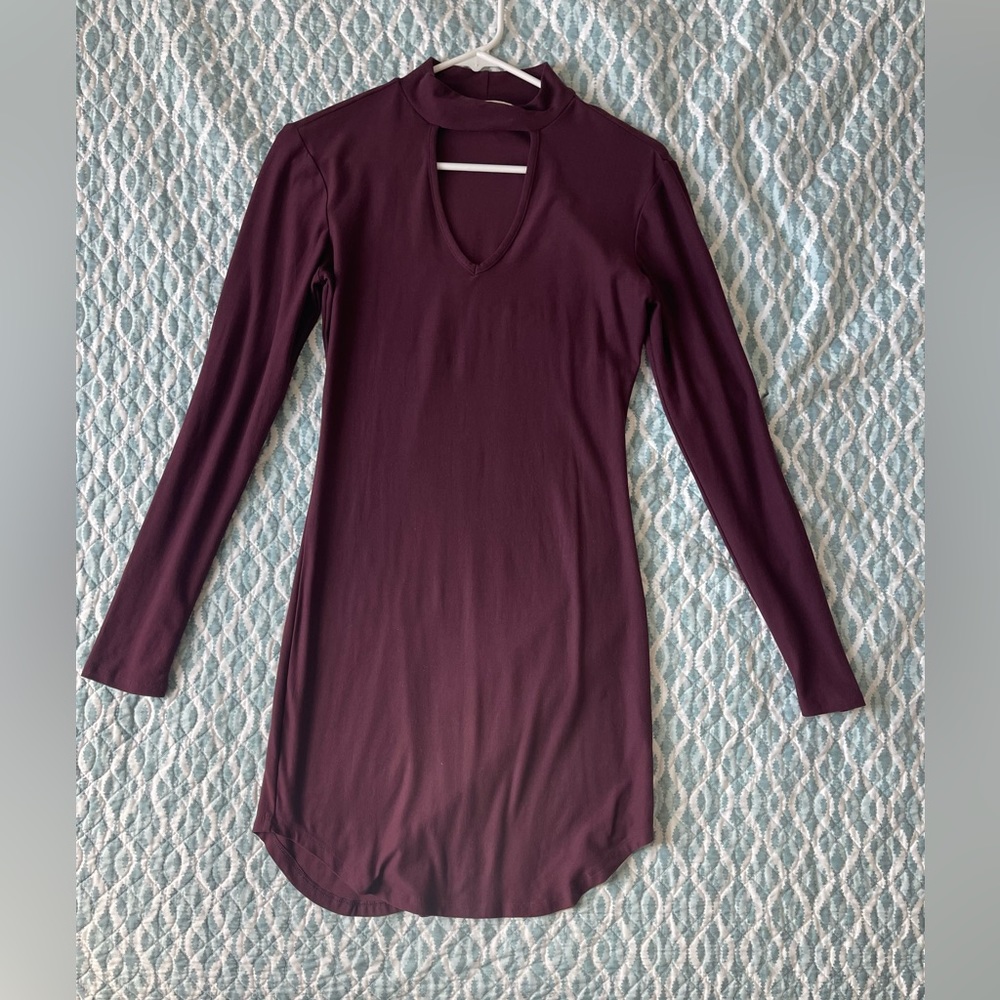 HIGH NECK LONG SLEEVE DRESS